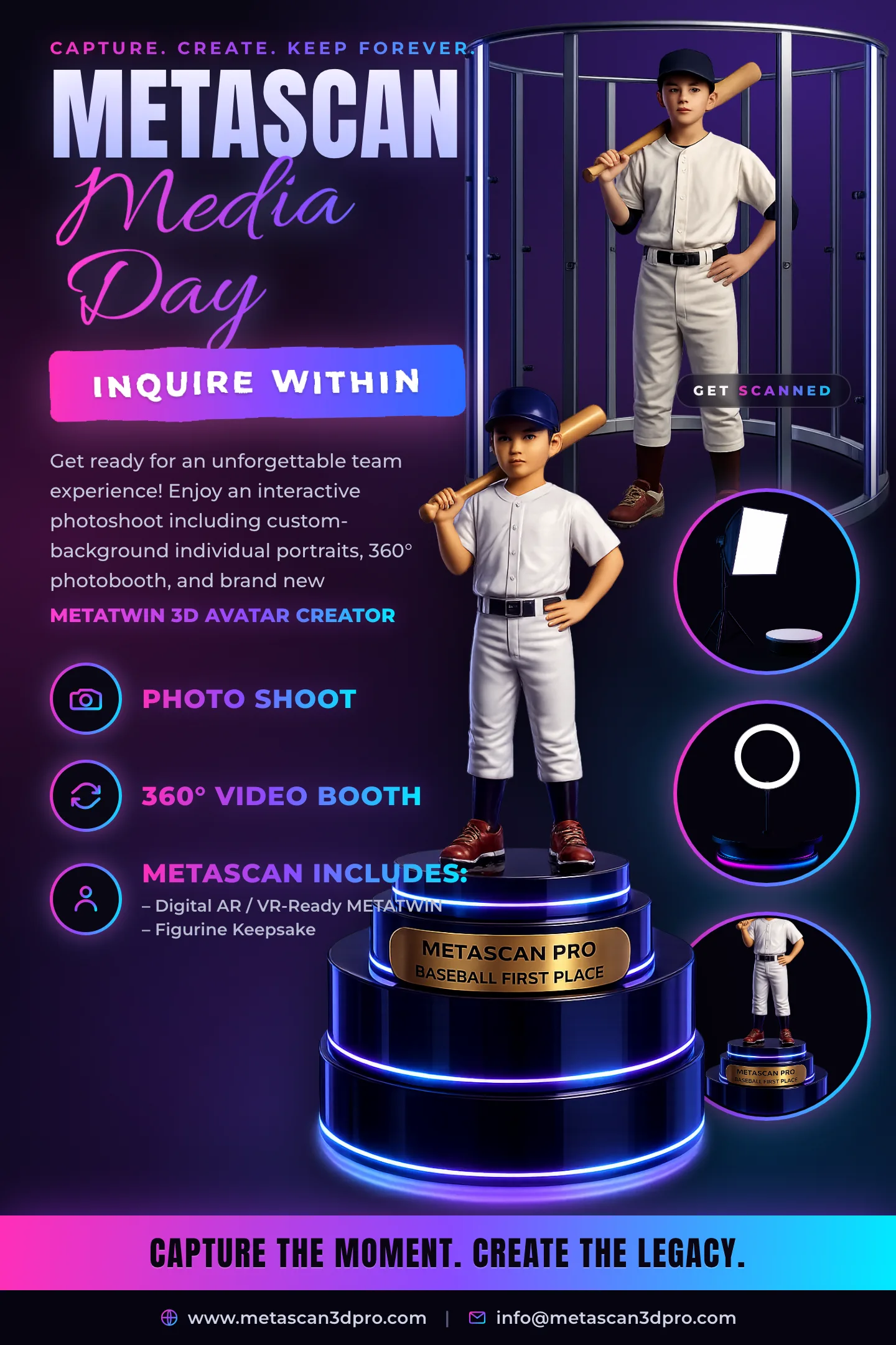 MetaScan Baseball media day flyer