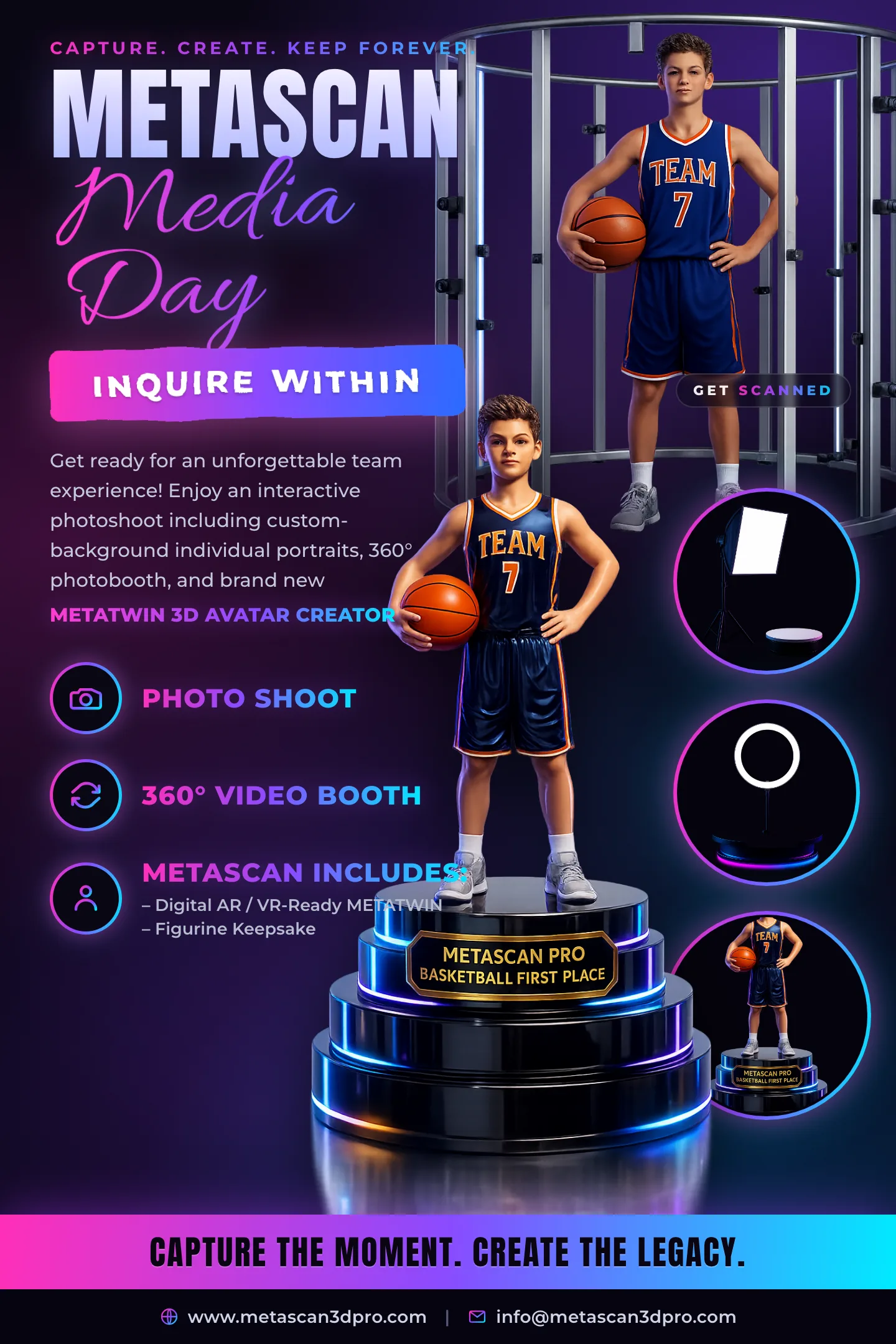 MetaScan Basketball media day flyer
