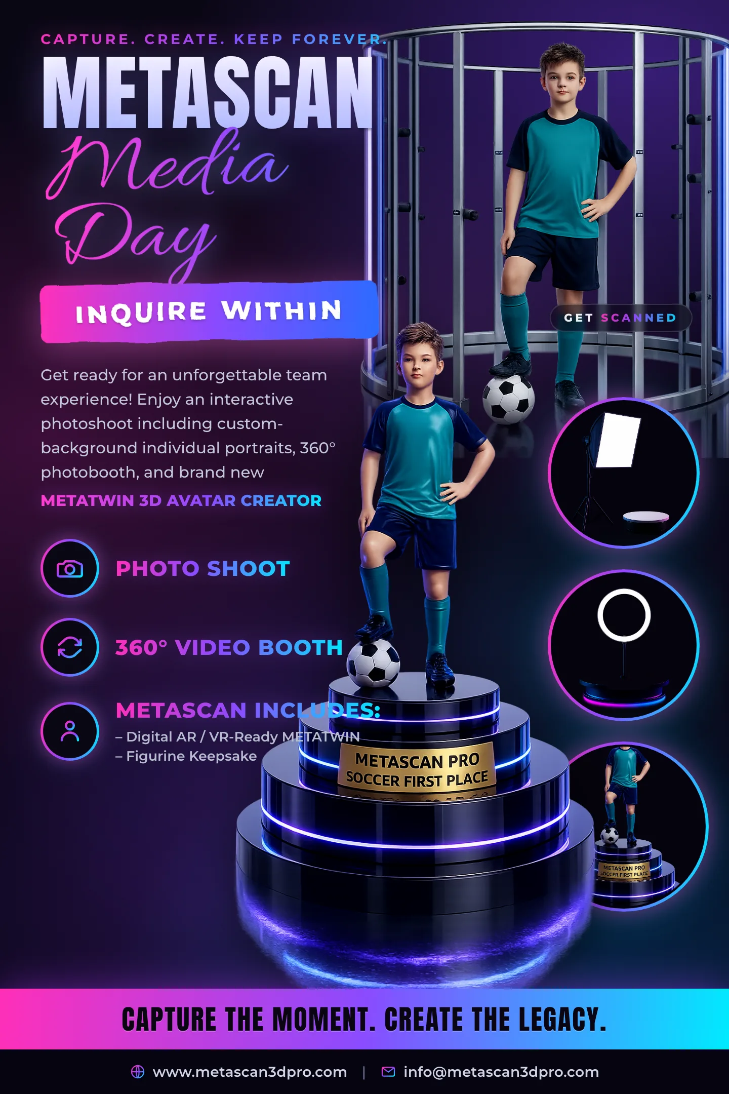 MetaScan Soccer media day flyer