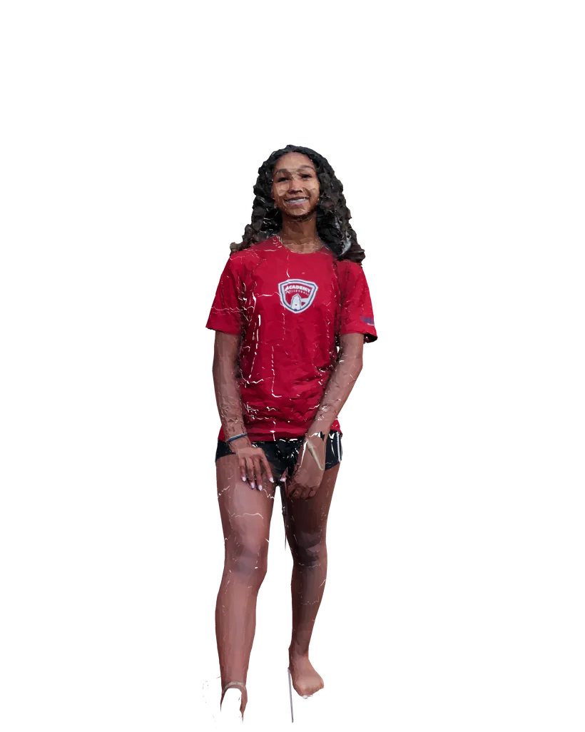 A true-to-life rigged 3D avatar of a young athlete created by MetaScan