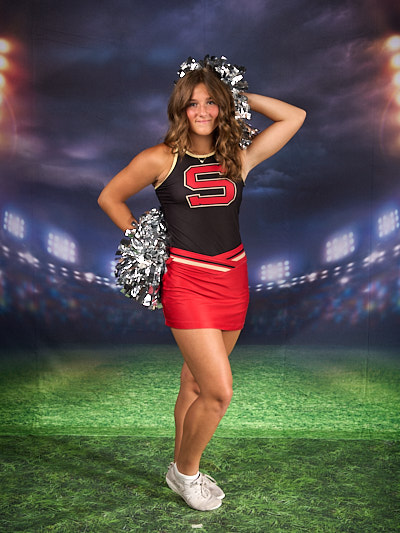 Cheerleader photographed at a MetaScan media day